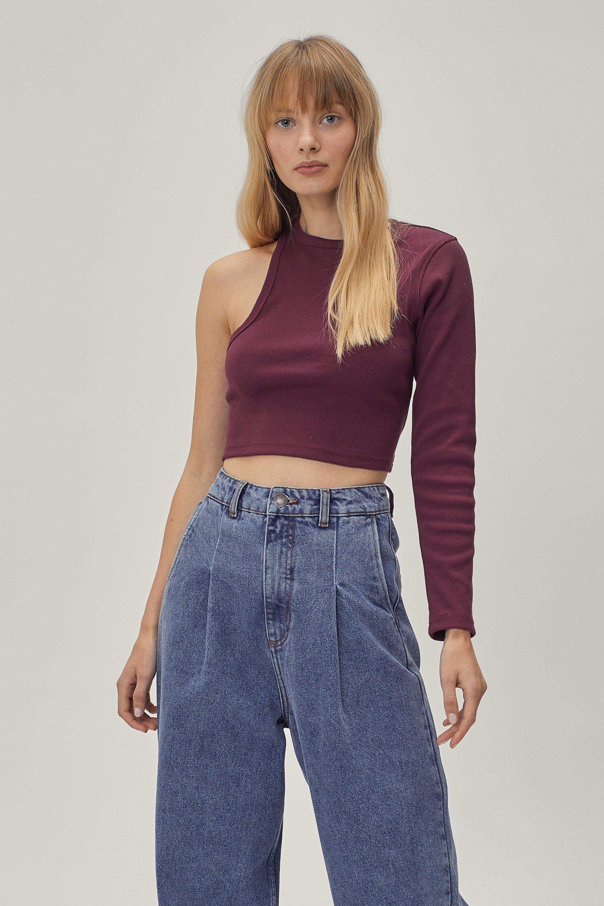 One shoulder open top cheap